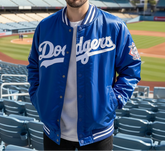 Royal Blue Satin Varsity Jacket Los Angeles Dodgers