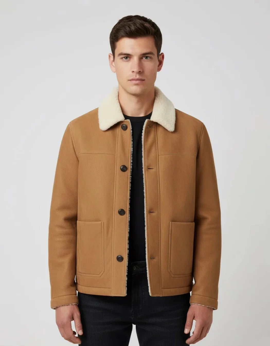 Light-Brown Shearling Jacket