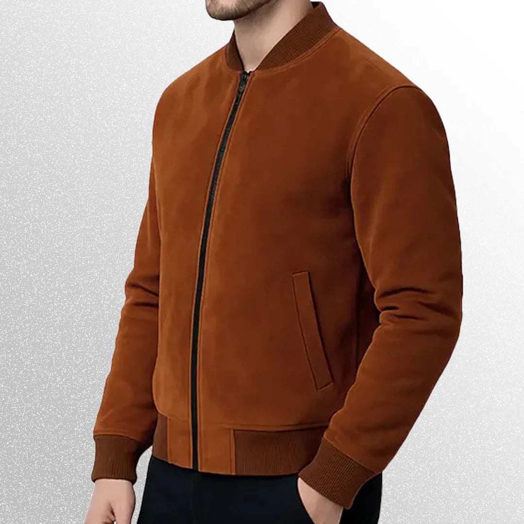 Bruce Willis Suede Bomber Jacket