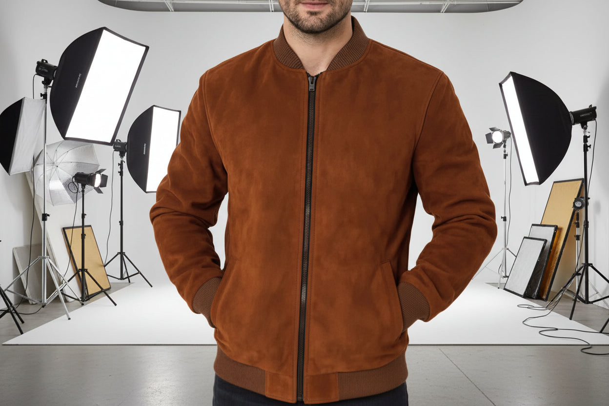 Bruce Willis Suede Bomber Jacket