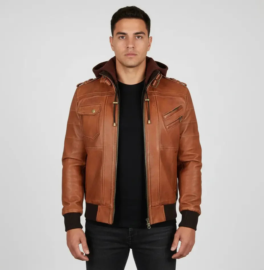 Genuine Lambskin Leather Motorcycle Men Jacket