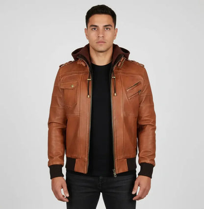 Genuine Lambskin Leather Motorcycle Men Jacket
