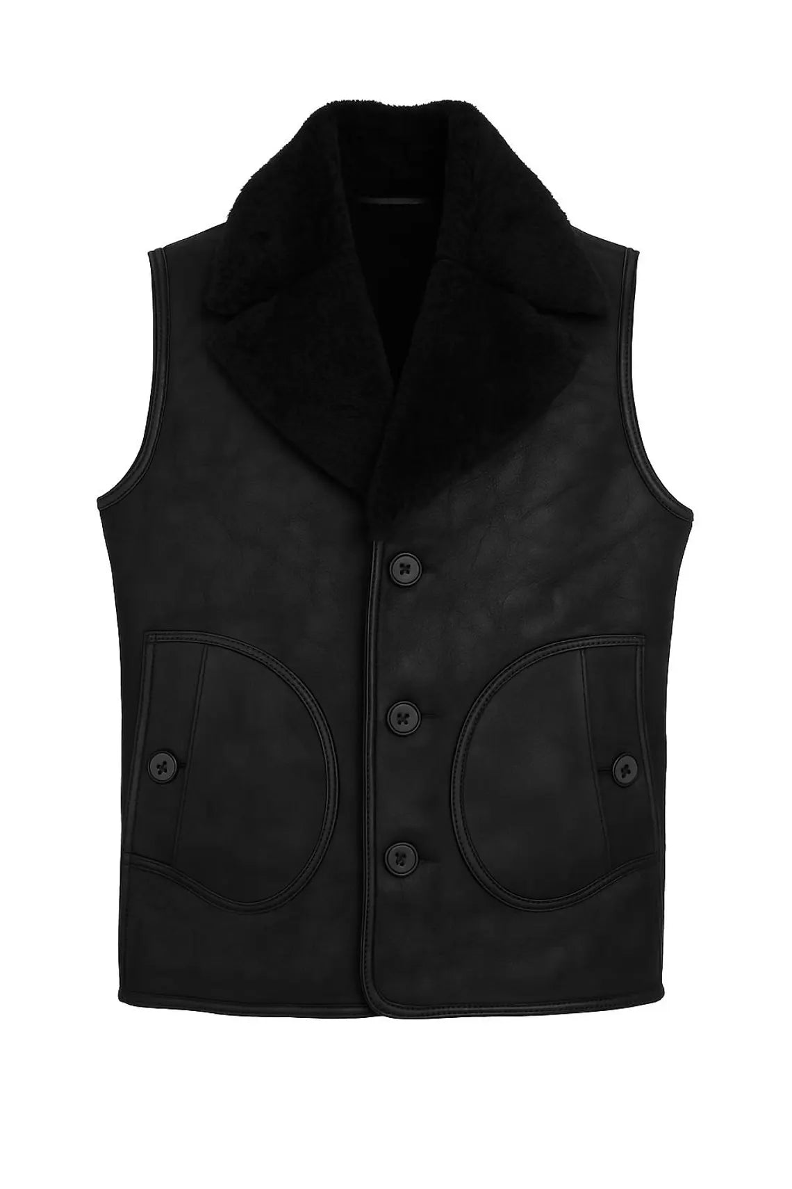 Genuine Sheepskin Shearling Vest Jacket