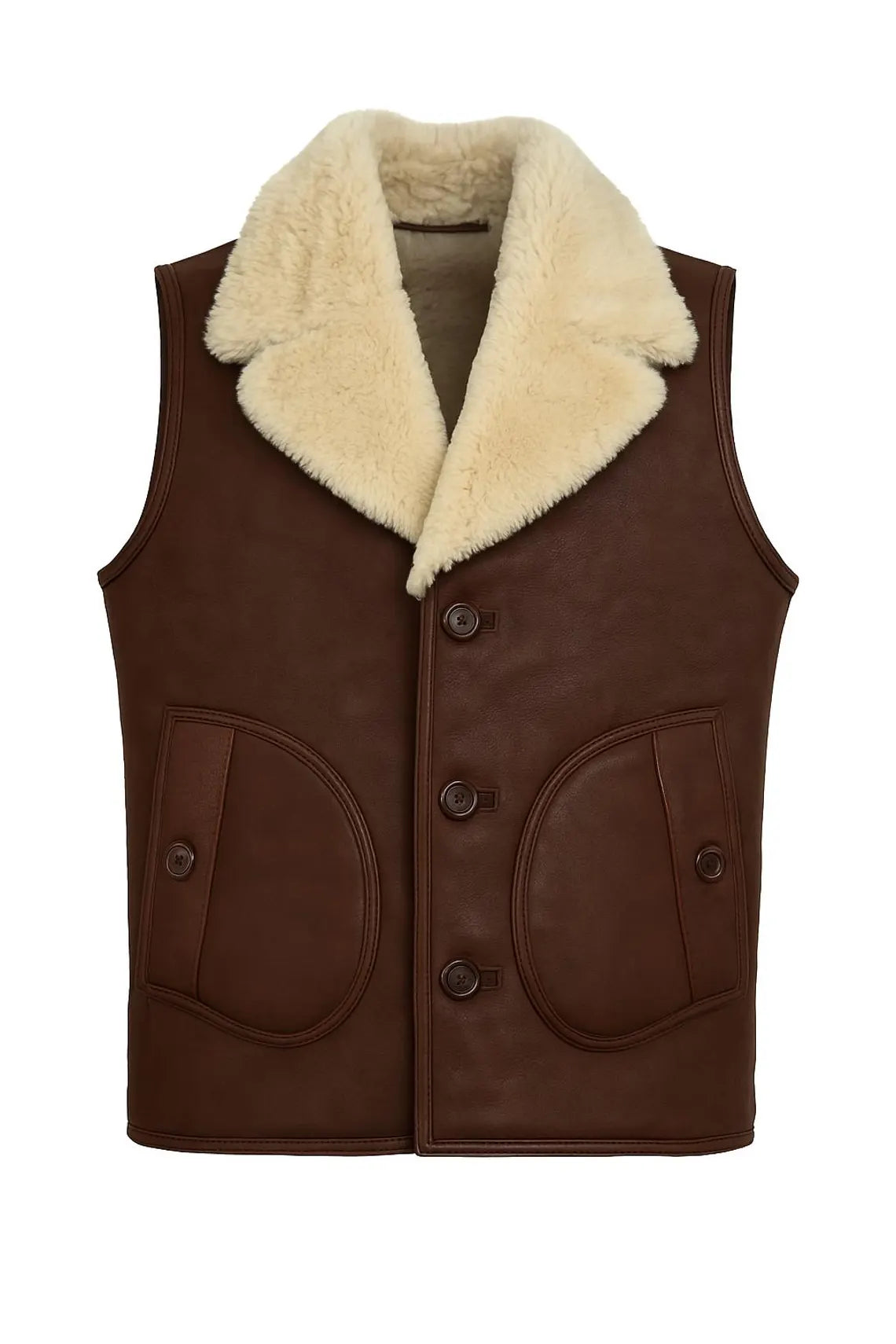 Genuine Sheepskin Shearling Vest Jacket