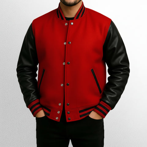 Red Varsity Jacket For Unisex