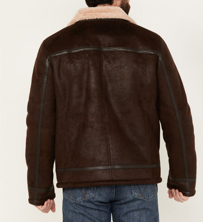 Shearling Sherpa Lined Leather Jacket